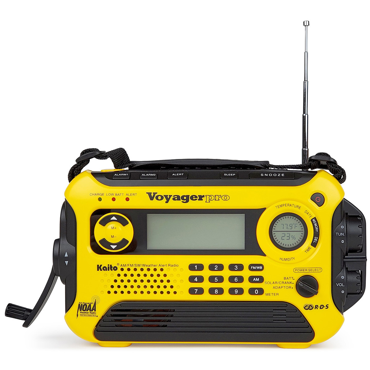 Kaito KA600 Voyager Pro (Yellow) Emergency Hand Crank Dynamo & Solar  Powered AM FM Weather Band Radio