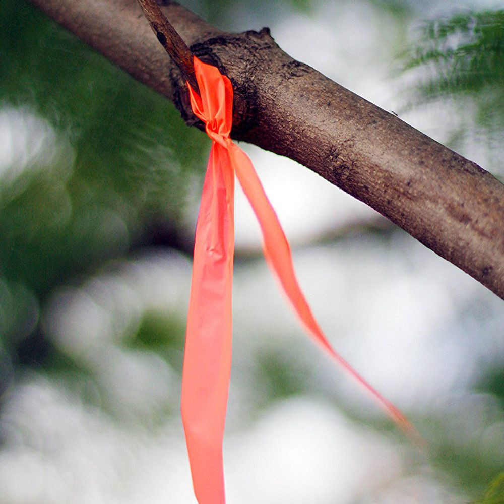 MODANU 2 Rolls Hunting Trail Marking Ribbons Reflective Tree Marking Tapes Hunting Trail Flagging Tapes Hiking Safety Boundaries Hazardous Areas Tree