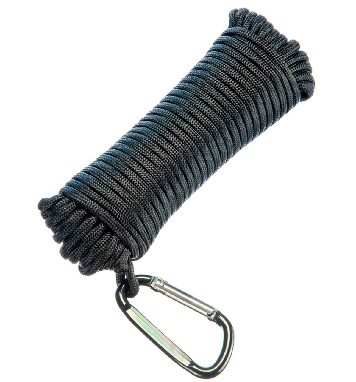 50 Ft. Black Bundle 1100 lb. Paracord - 14 Strand - with Carabiner