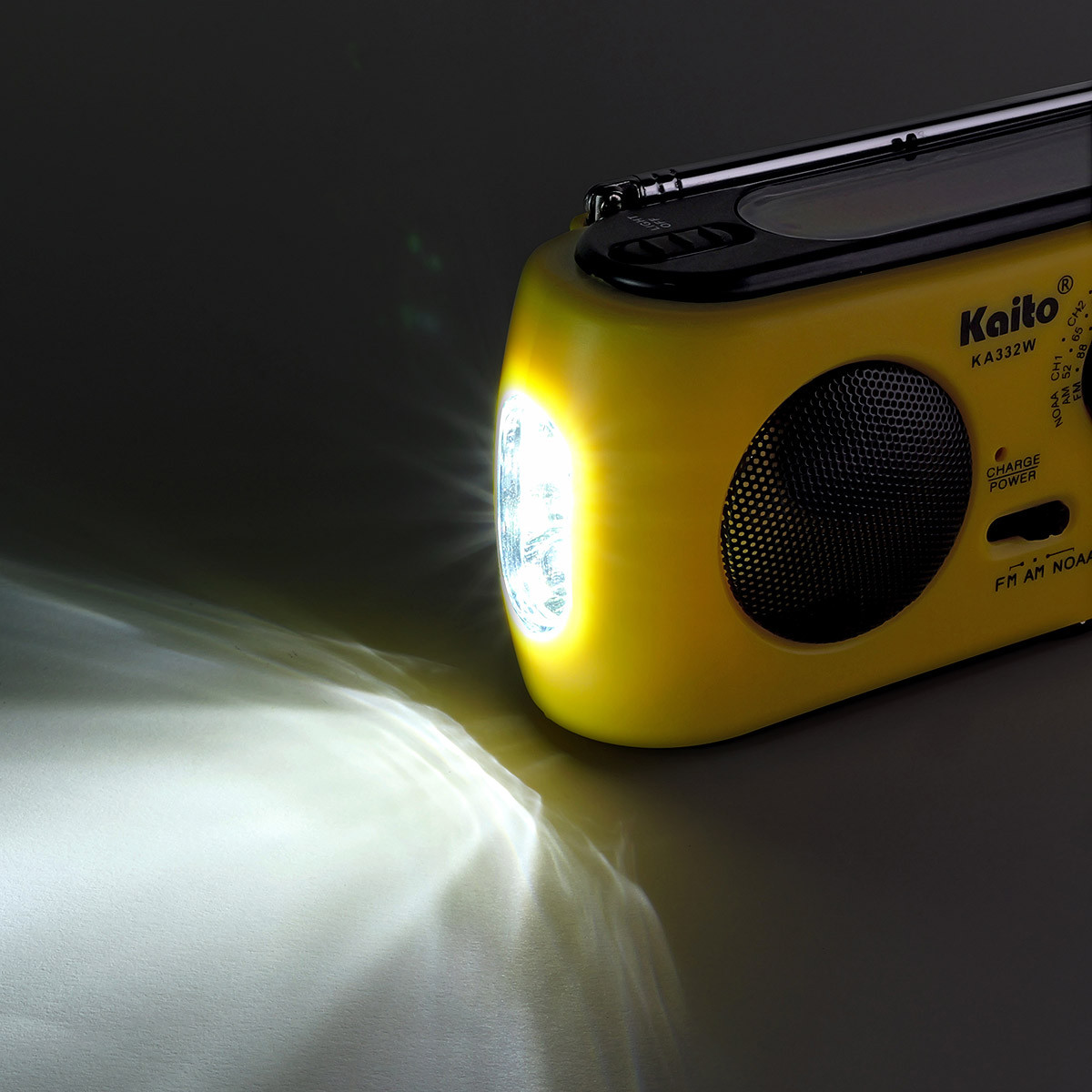 Yellow Kaito KA332W Dynamo Solar Powered Weather Radio with