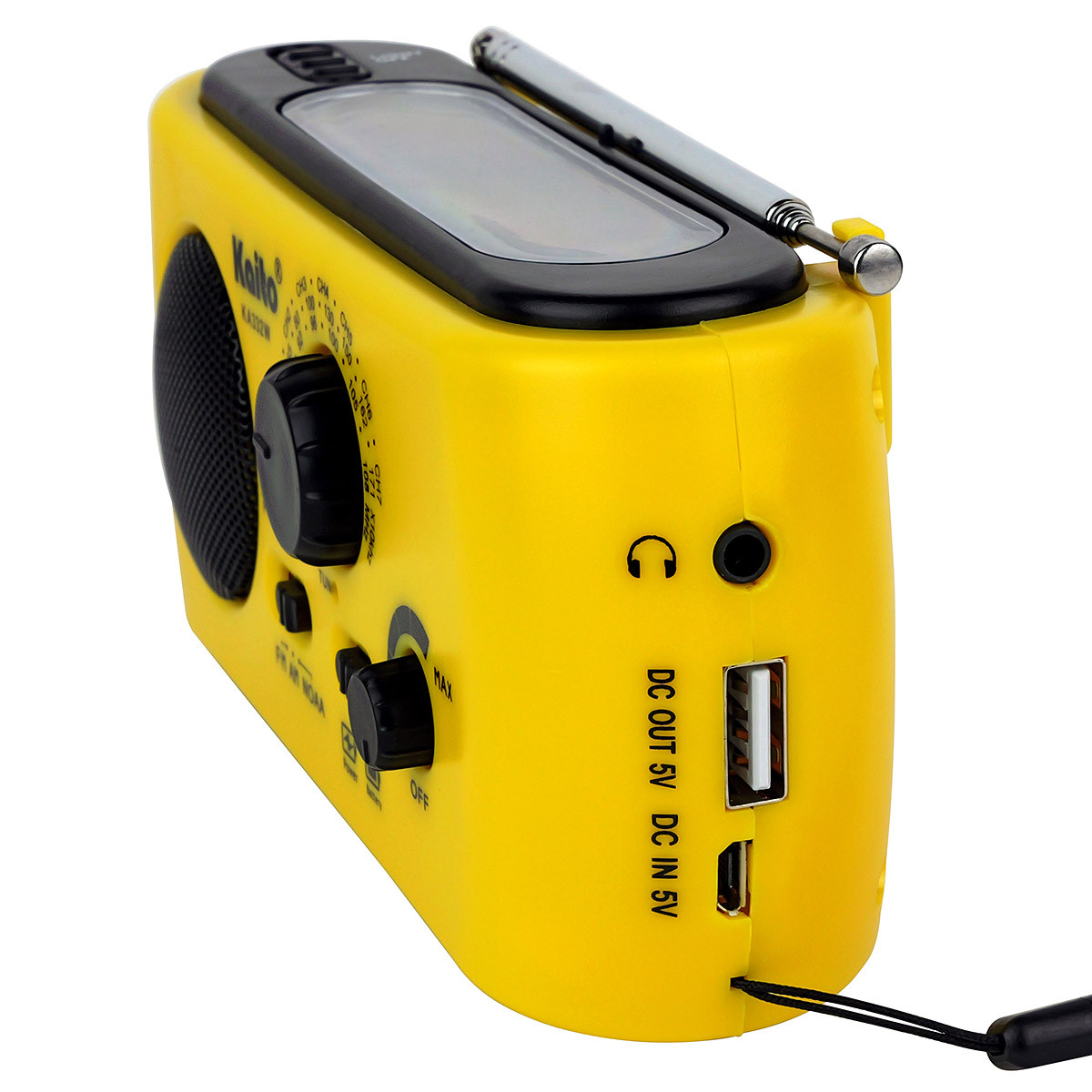 Yellow Kaito KA332W Dynamo Solar Powered Weather Radio with