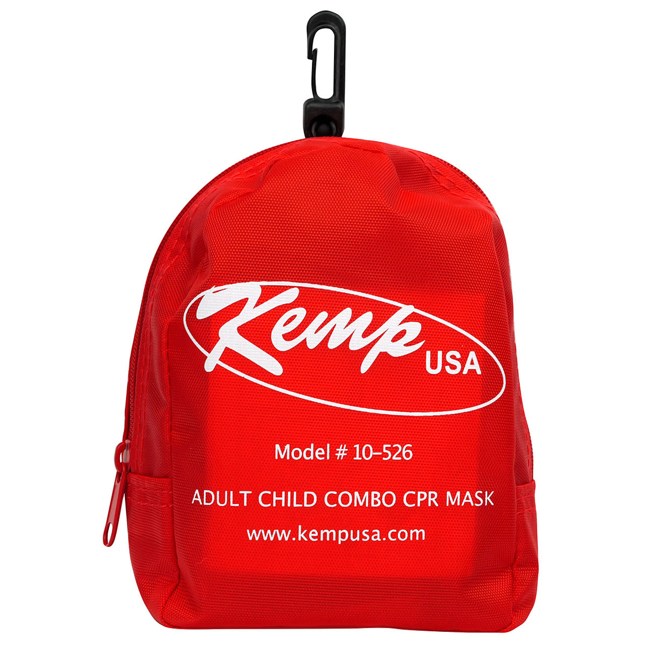 CPR Mask Kit with O2 Inlet In Soft Zippered Pouch - Adult