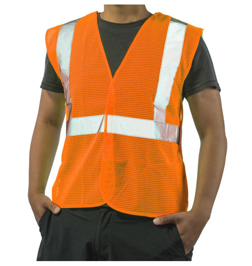 5-Point Break-Away Safety Vest Hi-Vis Orange - ANSI 107