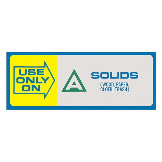 Fire Extinguisher Classification Label 