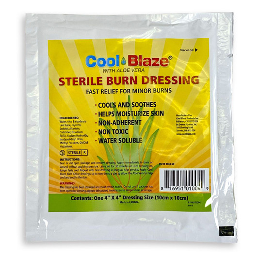 Cool-Blaze Burn Dressing 4" x 4" Sterile Gel Impregnated Dressing