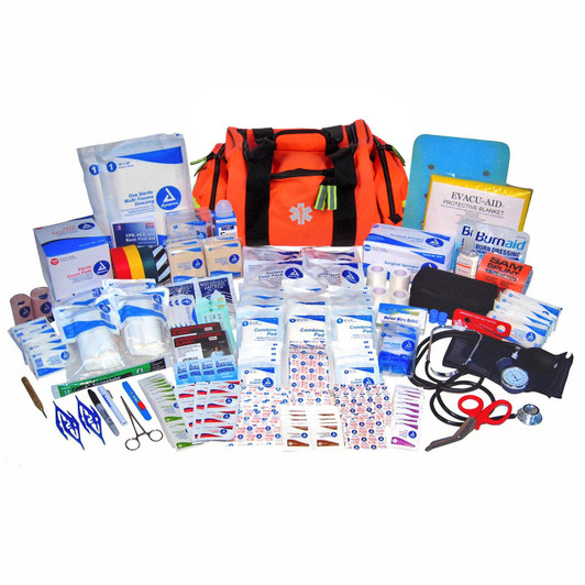 EMT First Responder Medical Kit - 565 Pieces - Orange Bag
