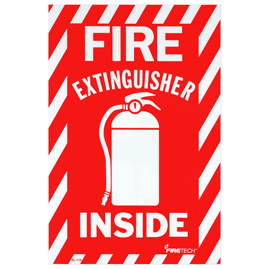 Fire Extinguisher Inside Signs- Vinyl Self-Adhesive - 6" x 9"