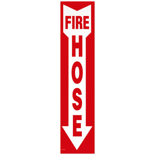 Self-Adhesive Vinyl Fire Hose Sign, 12 x 4 - Fire Extinguisher