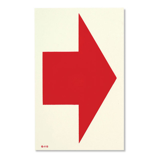 Glow-in-the-Dark Directional Arrow Sign - Adhesive - 8" x 5"
