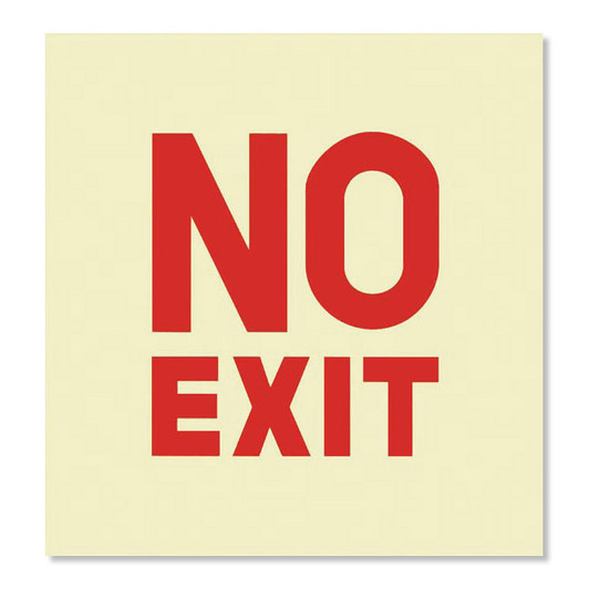 Glow-in-the-Dark "No Exit" Label - 5" x 5.25"