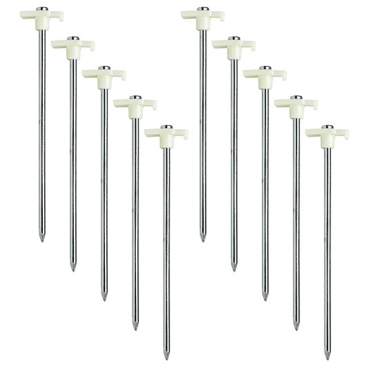 Steel Roundwire Tent Pegs - 10pk