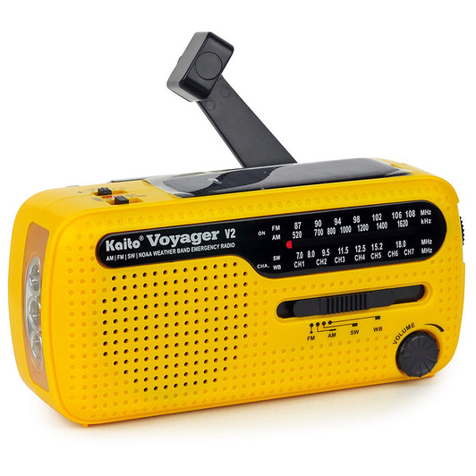 Yellow Kaito KA600 Bluetooth Emergency Hand Crank Dynamo & Solar