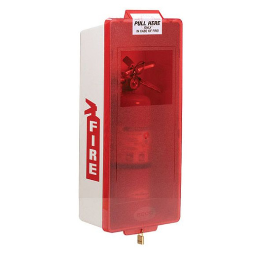 Mark II Junior Fire Extinguisher Cabinet, White Tub/Red Cover - Indoor Mark II Junior Fire Extinguisher Cabinet, White Tub/Red Cover - Indoor