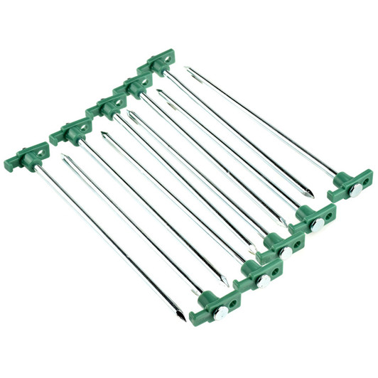 10 Pack - Steel Tent Stake with Plastic ''T'' Stopper - 10.5"