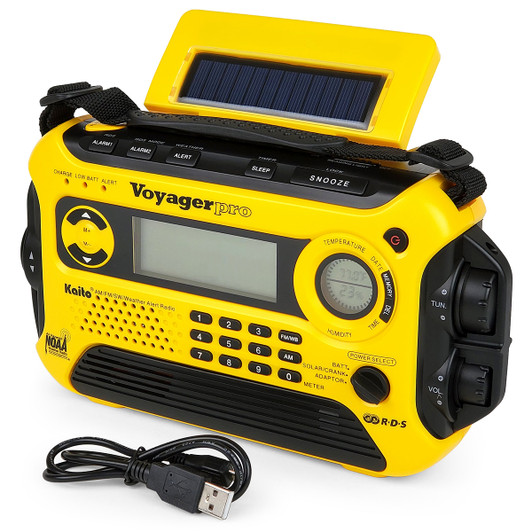 Kaito KA600 Voyager Pro (Yellow) Emergency Hand Crank Dynamo & Solar Powered AM FM Weather Band Radio Kaito KA600 Voyager Pro (Yellow) Emergency Hand Crank Dynamo & Solar Powered AM FM Weather Band Radio