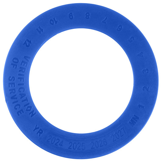 2 1/8" Dia. Verification of Service Collars - Blue - 50 Pack - 4 Year