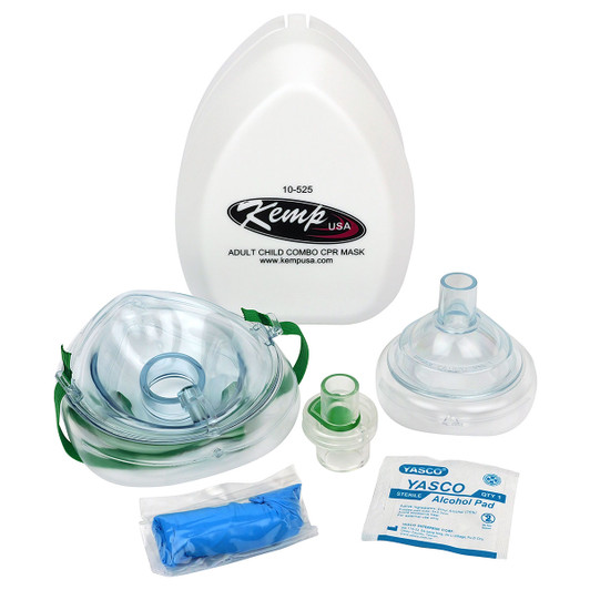 CPR Mask Kit with O2 Inlet In Plastic Case