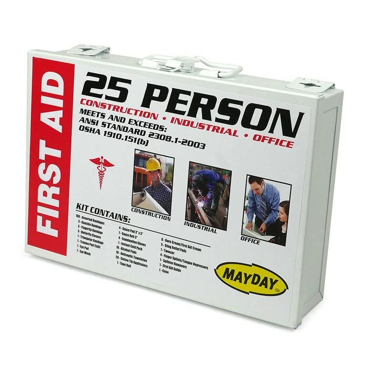 25 Person Metal First Aid Cabinet - 165 Piece