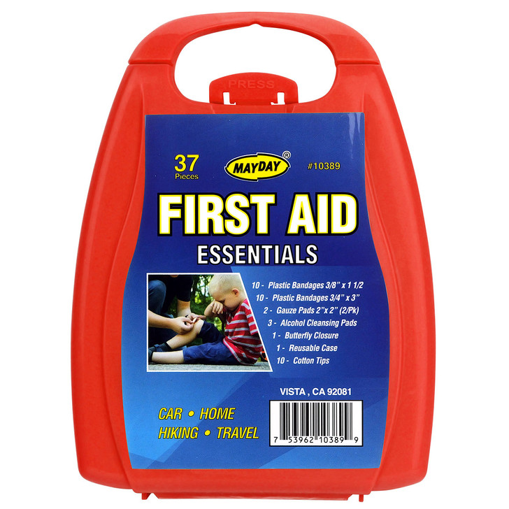 37-Piece Pocket Size First Aid Kit in Plastic Case - First Aid Kits