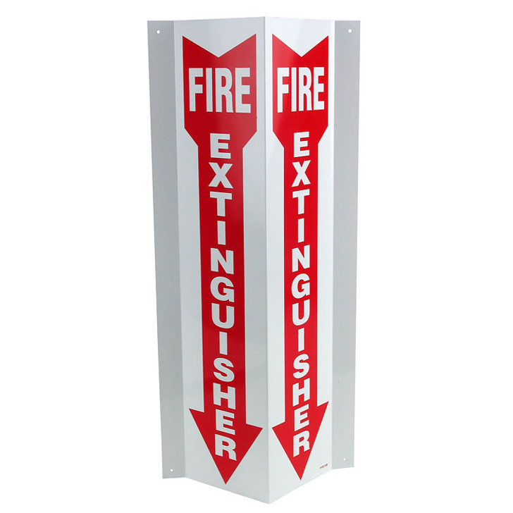 4" x 18" 3D Angle Rigid Plastic Fire Extinguisher Arrow Sign