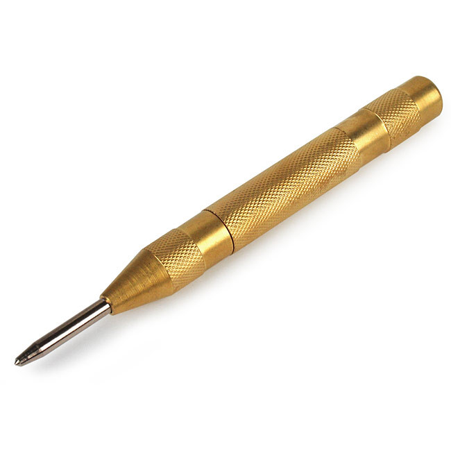 Spring-Loaded Brass Window Punch with Knurled Handle 5''