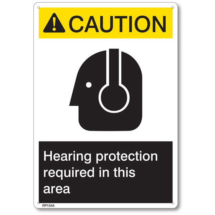 Caution Hearing Protection Required Rigid Plastic Sign - 7