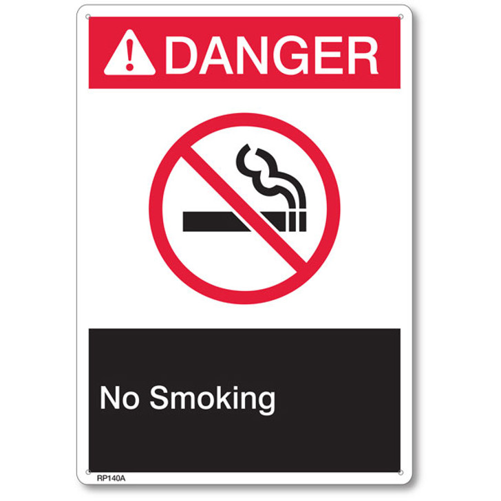 Danger No Smoking Rigid Plastic Sign - 7" x 10"