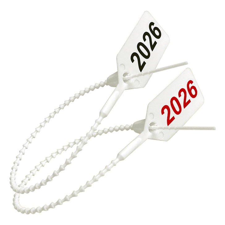 2026 White Tamper Seals with red or black