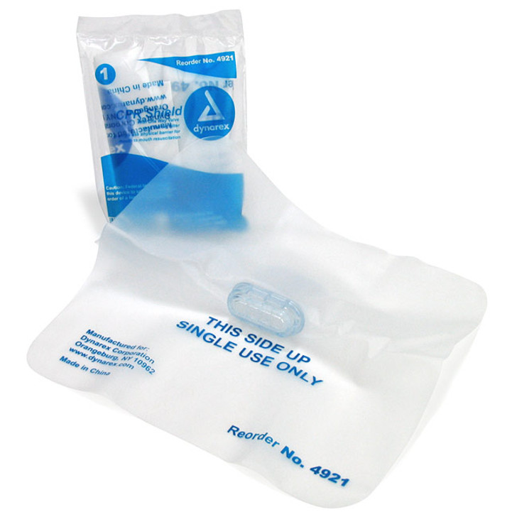 Dynarex CPR Disposable Face/Mouth Shield BioHazard Protection Clean