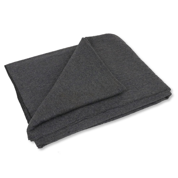 4 lb. Gray Emergency Relief Wool Blanket 64'' x 84'' - 80% Wool