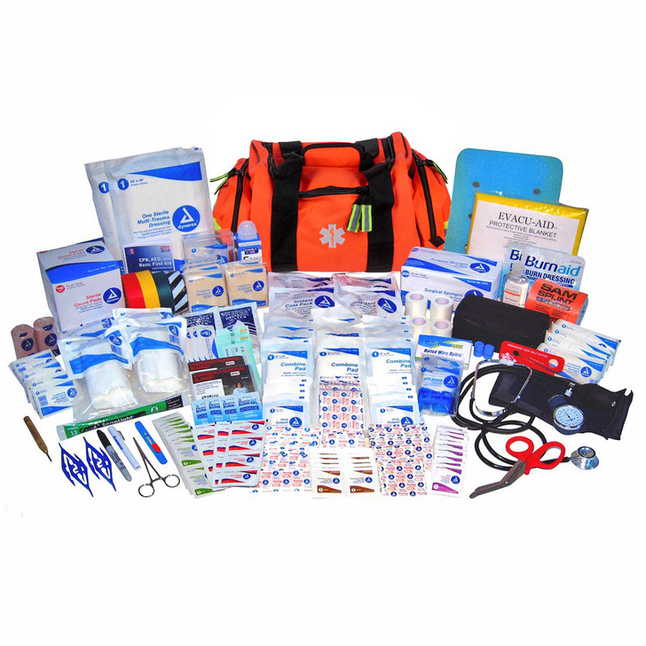 EMT First Responder Medical Kit - 565 Pieces - Orange Bag