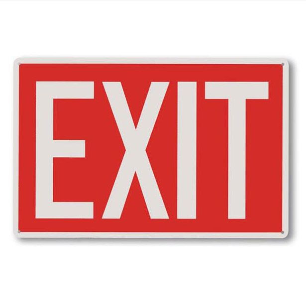 Exit Sign - Silk Screened on Aluminum - 12