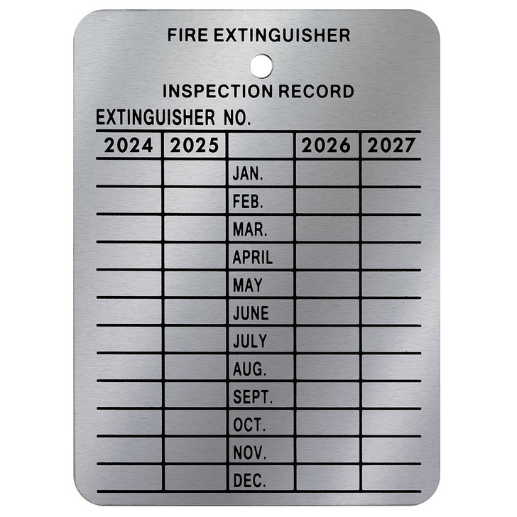 2024 - 2027 Metal Fire Extinguisher Tags