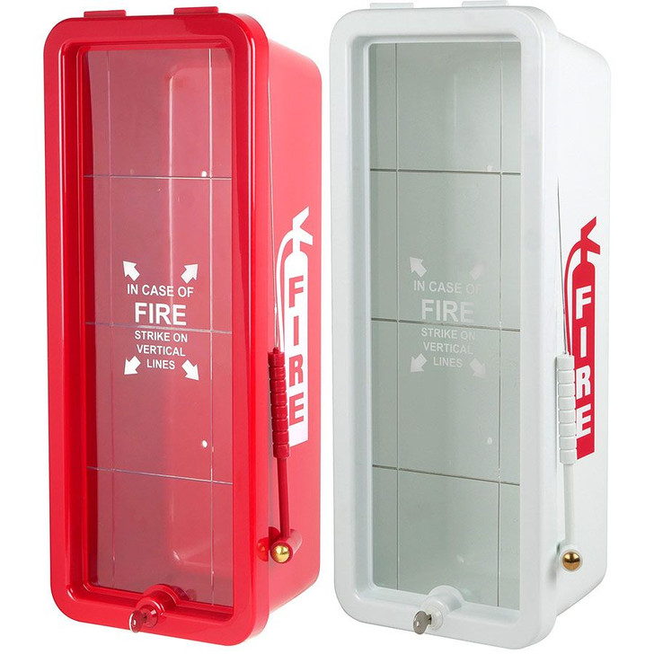 10 lb FireTech Fire Extinguisher Cabinet - Surface Mount Red or White