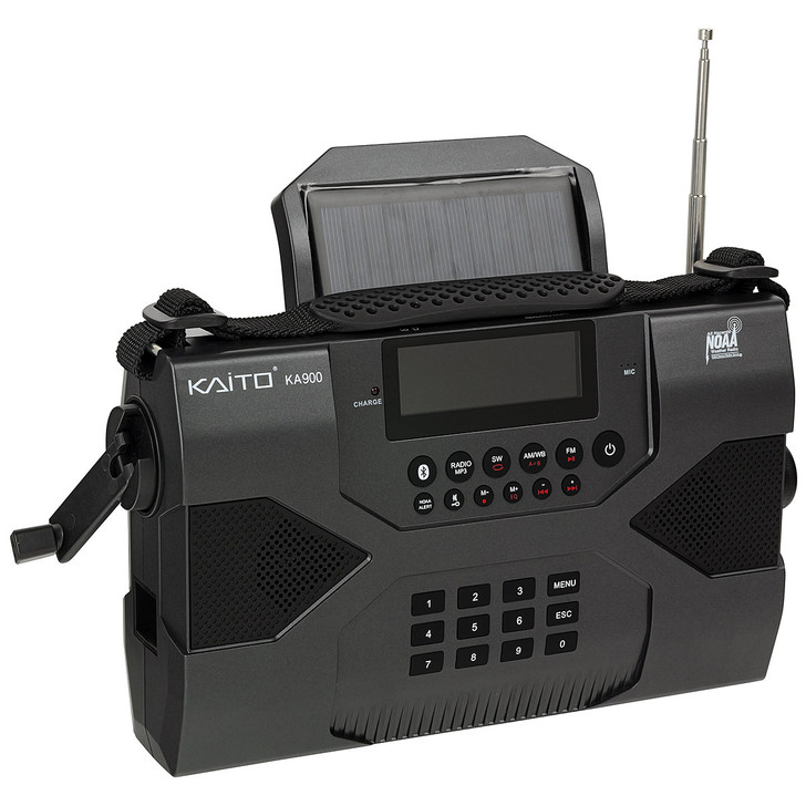 Kaito KA900 Voyager MAX Bluetooth Stereo Emergency Radio - Dynamo & Solar Powered AM FM Weather Band Radio