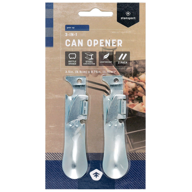 Compact 3-in-1 Can Opener 2-Pack