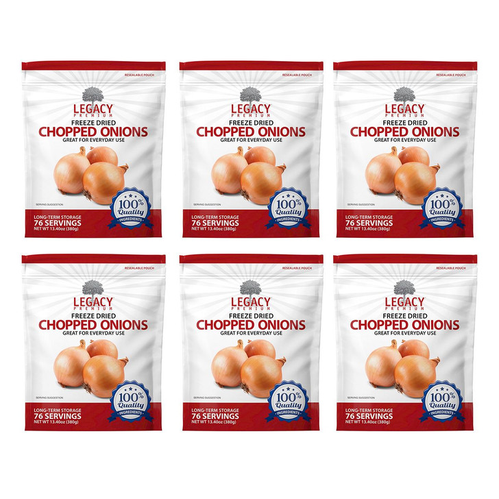 76 Serving Chopped Onions Pouch - 6 pack - Legacy Emergency Food
