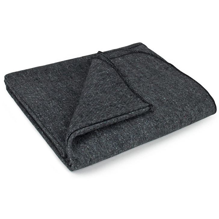 Gray 3 lb. Wool Blanket 60'' x 80'' - Emergency Relief - 60% Wool