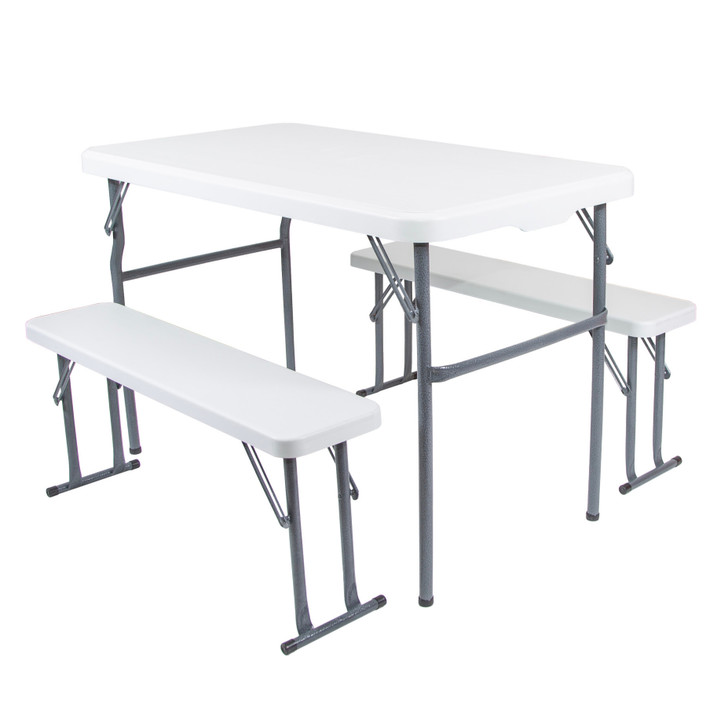 Stansport Folding Table with Bench Seats 44'' x 26'' x 28''