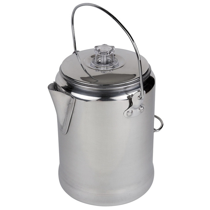 Stansport 277 Aluminum Percolator Coffee Pot 9-Cup - Camping