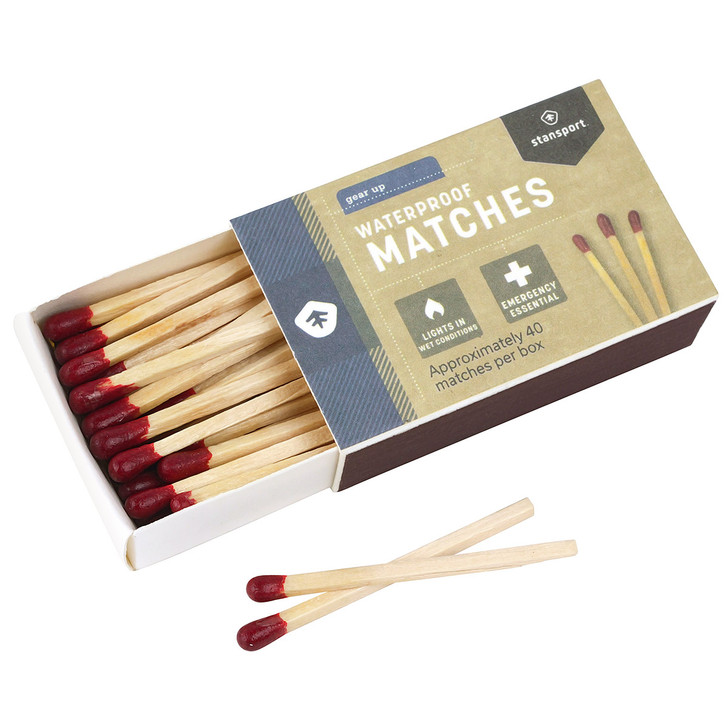 Stansport Waterproof Matches - Box of 40 - Emergency Candles and