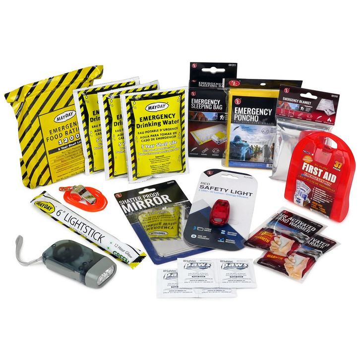 STAY SAFE Homeless Care Emergency Survival Kit with Food & Water - 19 piece