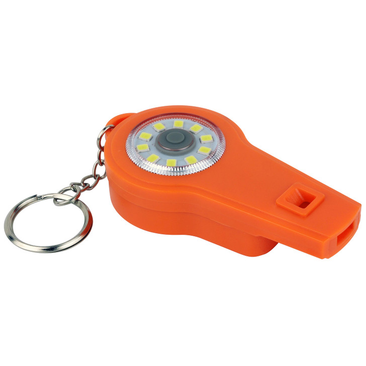 Illuminated Emergency Whistle with Key Chain, 10 SMD LED