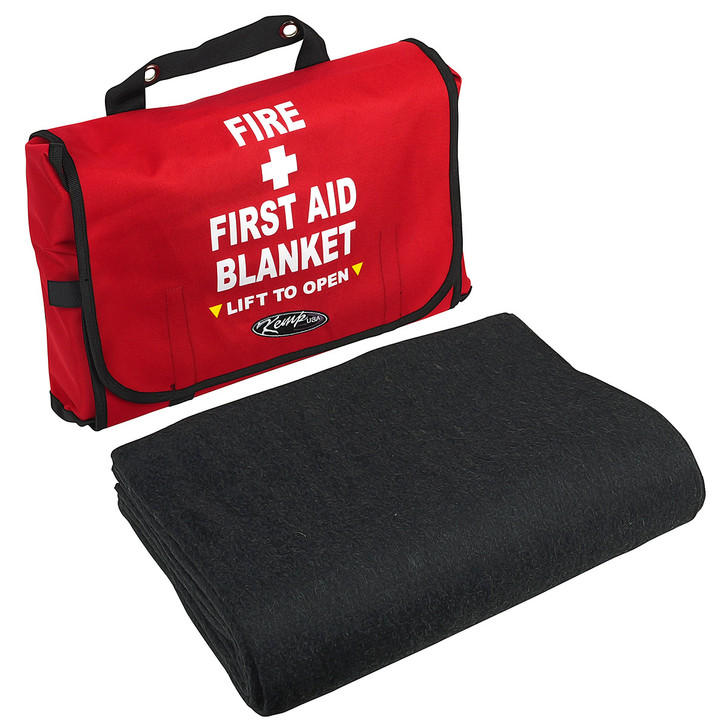 Kemp Fire Blanket & Fire + First Aid Bag