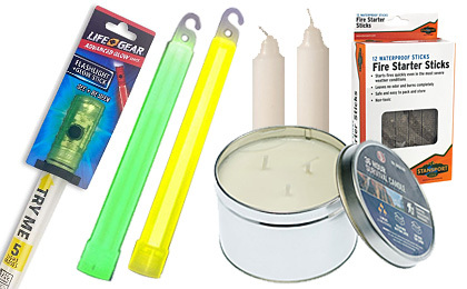 Emergency Candles and Glow Sticks - Emergency Power Lighting