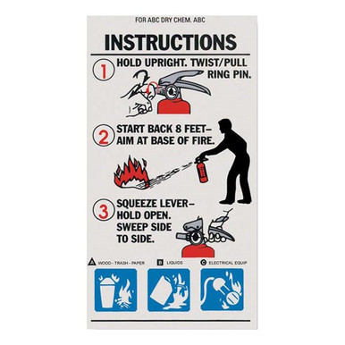 Instruction Label for ABC Fire Extinguisher With Nozzle - 3