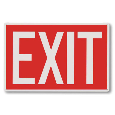 Exit Sign - Silk Screened on Rigid Plastic - 12