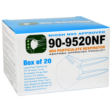 NIOSH N95 Folding Particulate Respirators - Box of 20 - Bio-Hazard