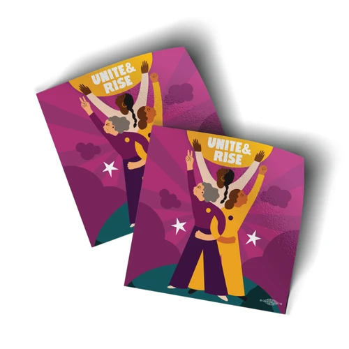 Unite & Rise Illustration (3.6" x 3.6" Vinyl Sticker -- Pack of Two!)