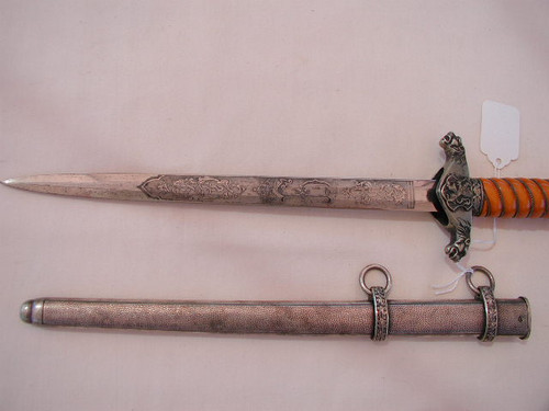 Royal Bulgarian Army dagger with standard issue hangers  #708